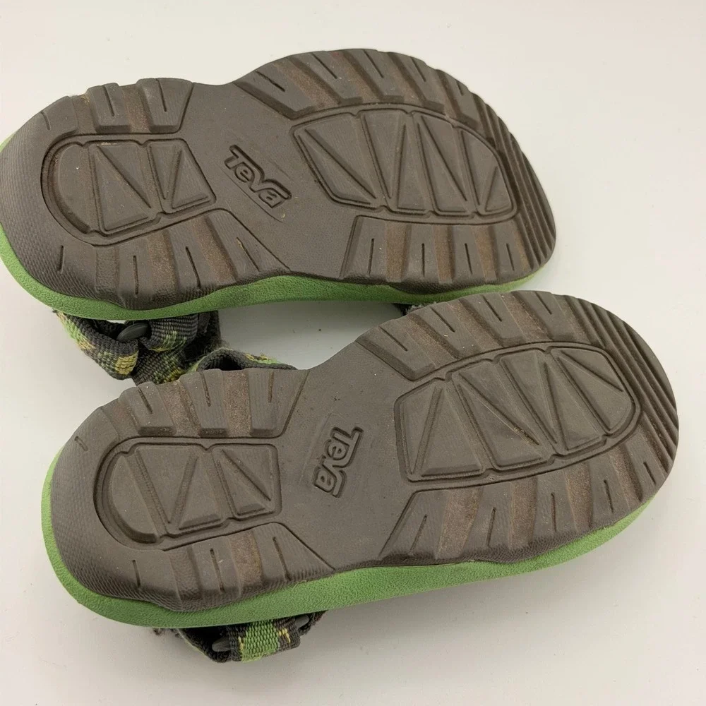 Teva Kids Hurricane XLT 2 Green Dinosaur Print Sport Sandals 1019391T Size 7T